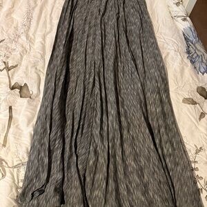 Anthropologie Bordeaux Gray Maxi Skirt - Flowy Pleated Design